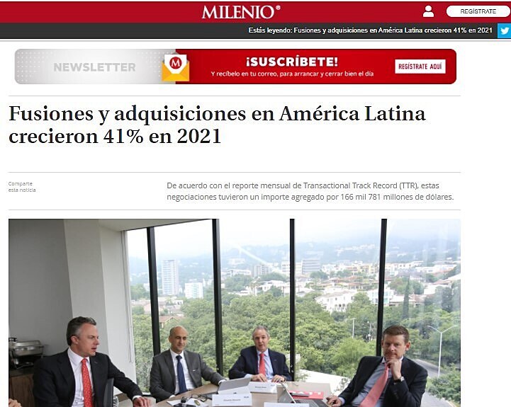 Fusiones y adquisiciones en Amrica Latina crecieron 41% en 2021